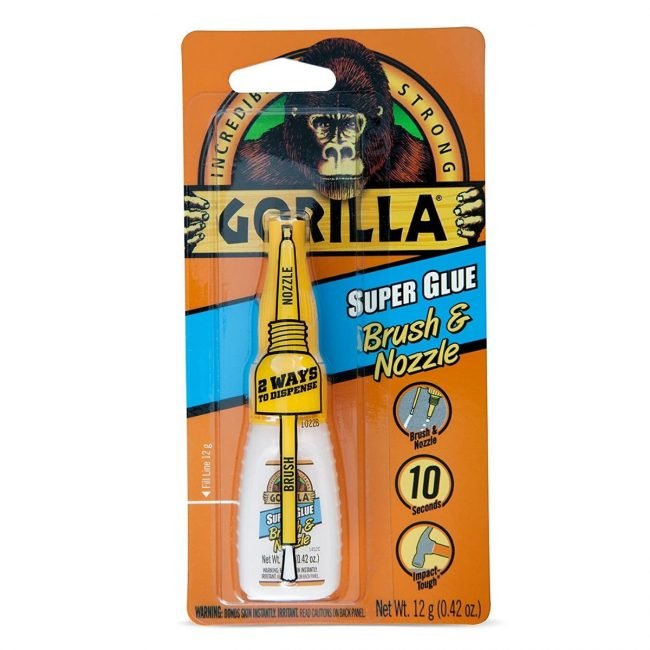 Gorilla Super Glue With Brush and Nozzle.