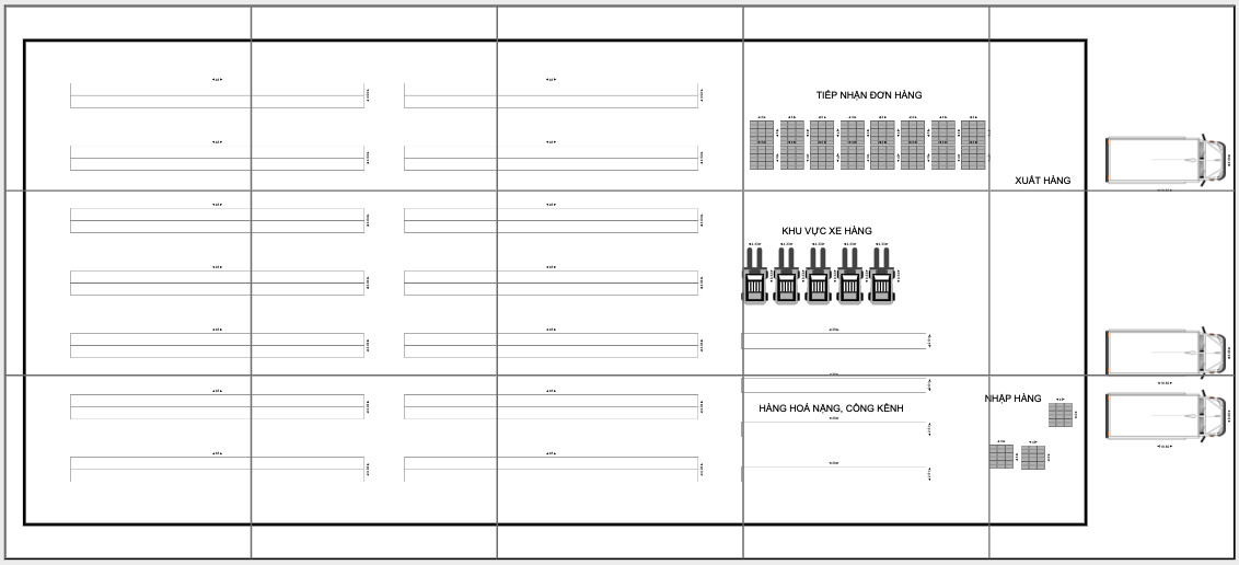 Sơ đồ mẫu kho hàng thiết kế đơn giản