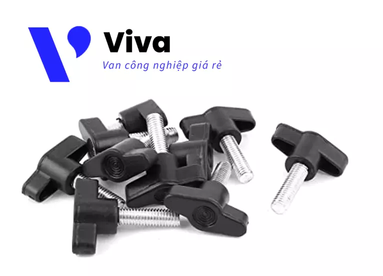 Chi tiết bu lông có tay vặn với núm nhựa