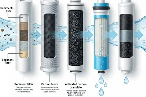 Hệ thống lõi lọc chức năng của máy lọc nước Sanaky giúp bổ sung khoáng chất cần thiết