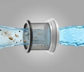 Hệ thống van cấp nước tích hợp lưới lọc cặn của máy nước nóng Panasonic