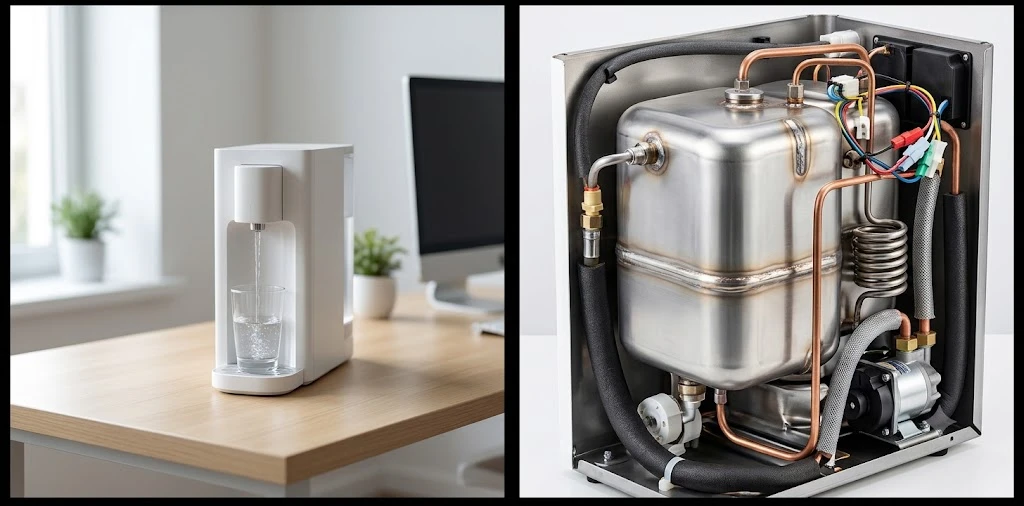 Cây nước nóng lạnh mini để bàn thiết kế nhỏ gọn hiện đại cho văn phòng