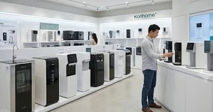 Người dùng đang tìm hiểu chọn mua máy lọc nước Korihome phù hợp gia đình