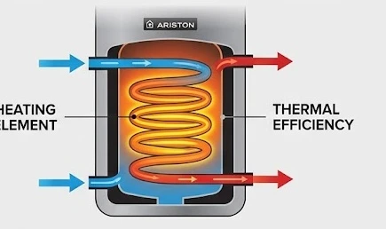 Cơ chế làm nóng nước tức thì mạnh mẽ của máy nước nóng Ariston