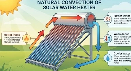 Nguyên lý hoạt động máy nước nóng năng lượng mặt trời đối lưu