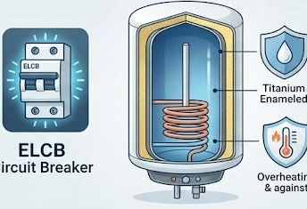 Công nghệ an toàn ELCB và tráng men cao cấp trên máy nước nóng gián tiếp