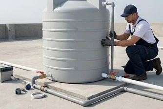 Quy trình lắp đặt bồn chứa nước kháng khuẩn đúng kỹ thuật trên mái nhà
