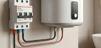 Hướng dẫn lắp đặt thêm cầu dao chống rò điện ELCB bên ngoài máy nước nóng để tăng cường bảo vệ.