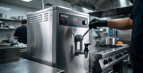 Máy đun nước nóng tự động công suất lớn phục vụ quán đông