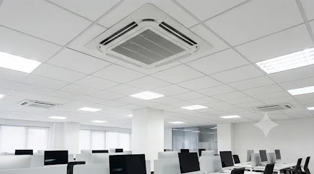 Hệ thống máy lạnh âm trần tiếng Anh sang trọng trong không gian văn phòng