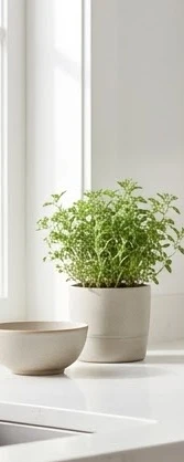 Máy lọc nước nóng lạnh thiết kế hiện đại đặt trong không gian bếp sang trọng