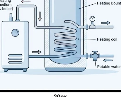 Sơ đồ nguyên lý hoạt động của máy nước nóng gián tiếp hiện đại
