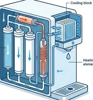Cấu tạo và nguyên lý vận hành thông minh của máy lọc nước nóng lạnh