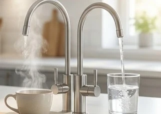 Thiết kế hai vòi ba chế độ nước tiện lợi trên máy lọc nước Sanaky VH-102HP