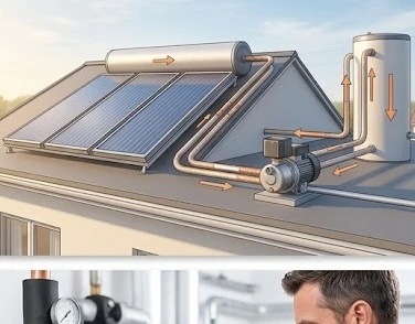 Ứng dụng máy bơm tăng áp nước nóng cho bình năng lượng mặt trời gia đình