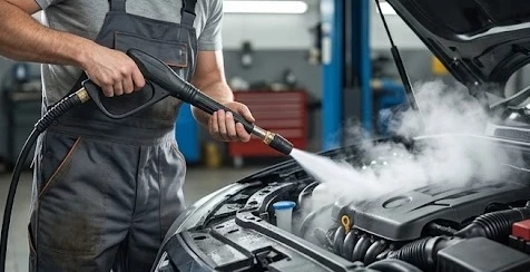 Ứng dụng máy rửa xe hơi nước nóng vệ sinh động cơ chuyên nghiệp