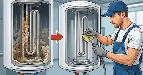 Vệ sinh bình nóng lạnh và thanh đốt định kỳ giúp tăng hiệu suất hoạt động